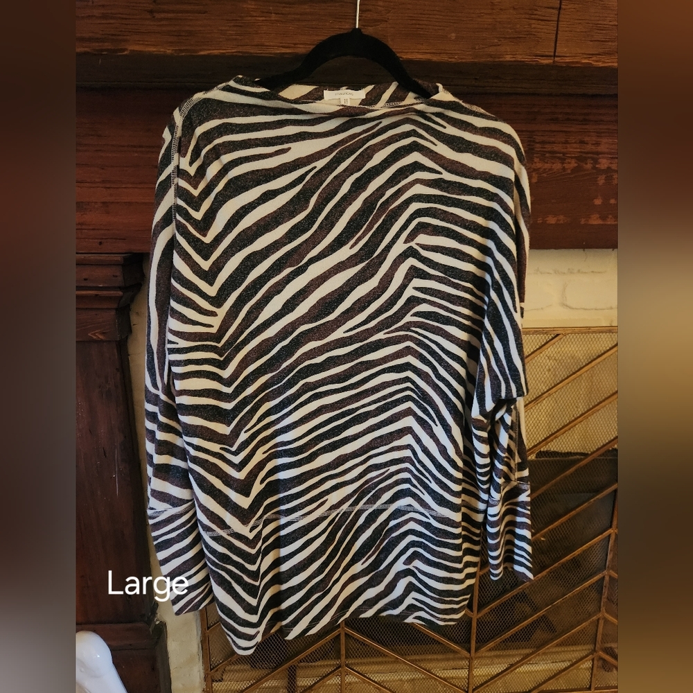 Maurices Black and White Zebra Print Turtleneck Sweater